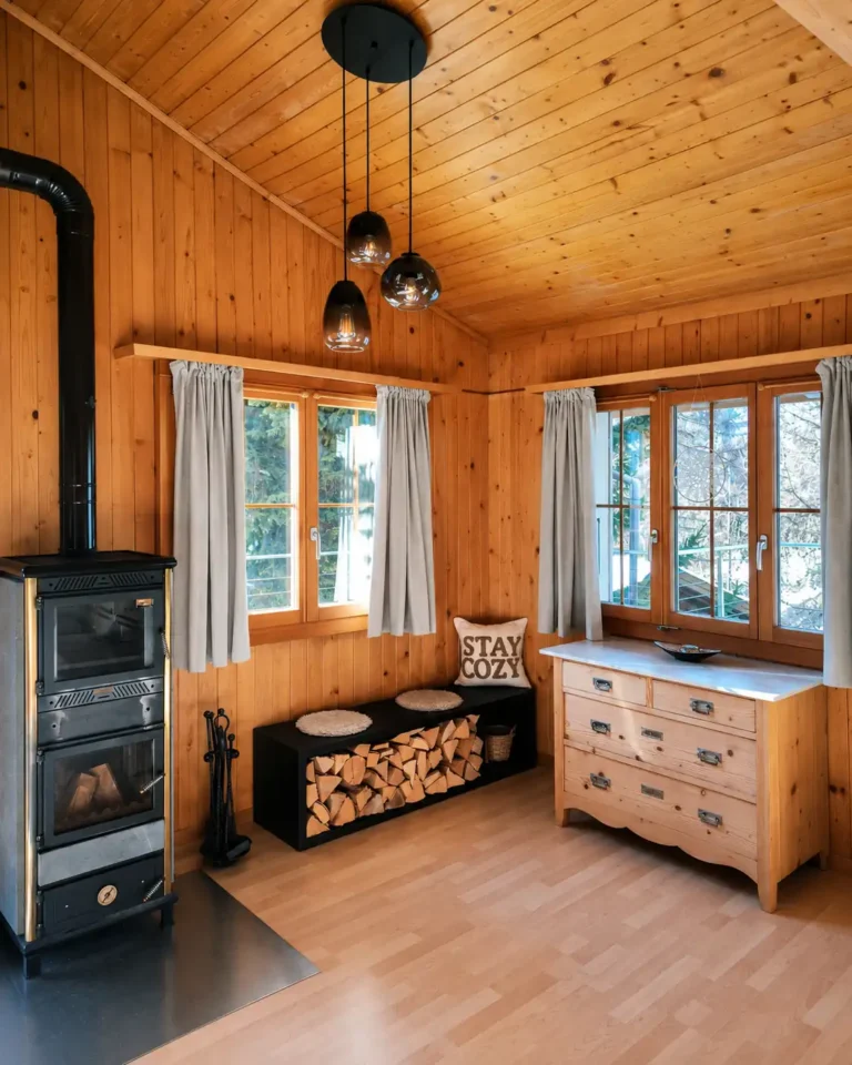 Living room with fireplace