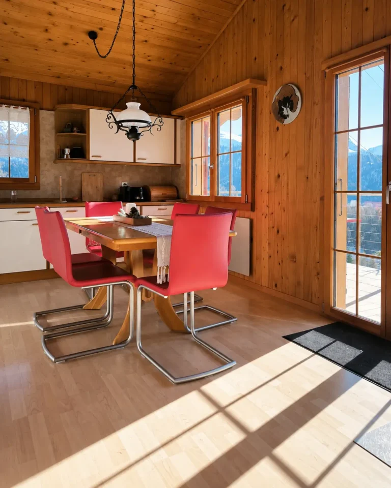 Dining area with table and chairs