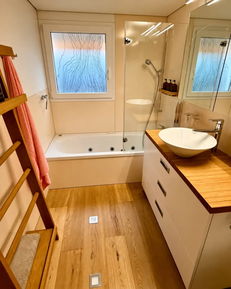 Bathroom with whirlpool bathtub
