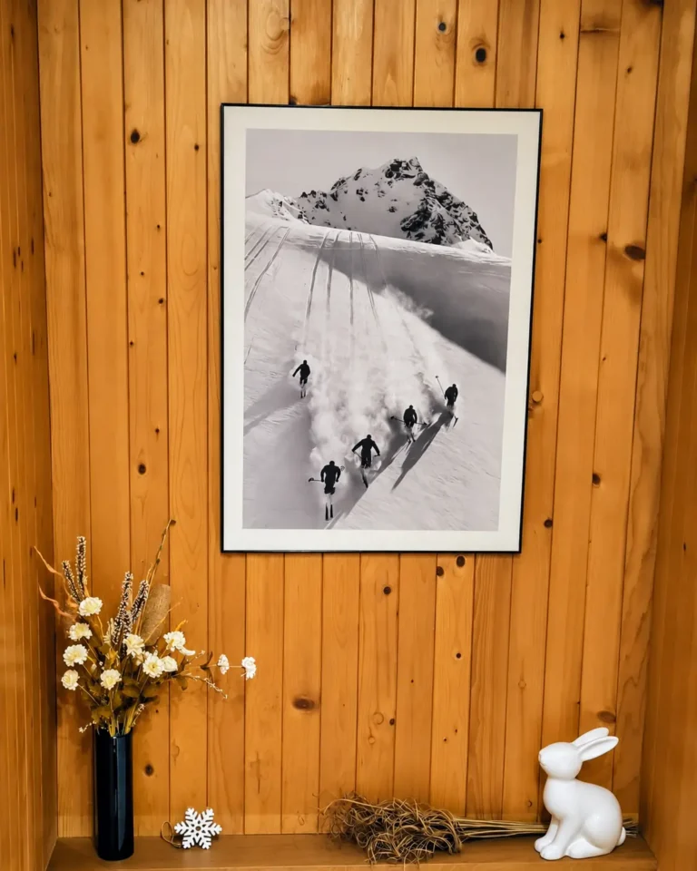 Indoor close up with skiing picture